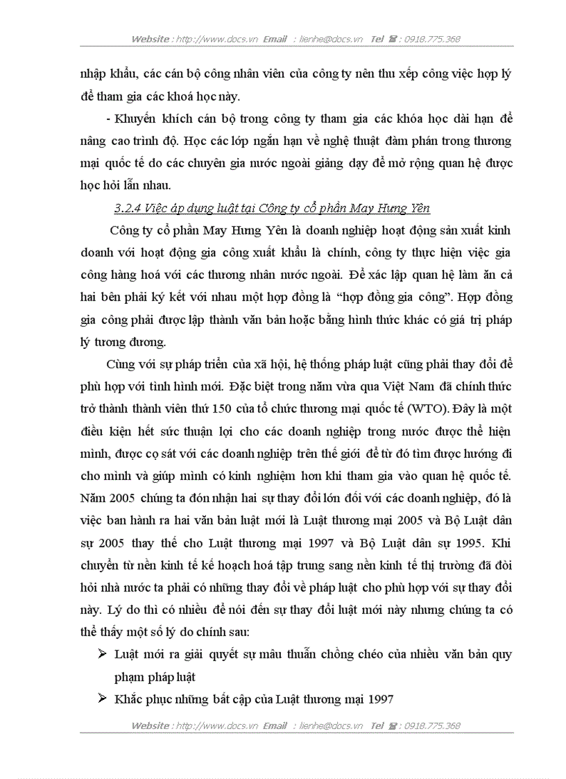 image for page Pháp luật về hợp đồng gia công thực tiễn ký kết và thực hiện hợp đồng gia công tại Công ty cổ phần May Hưng Yên