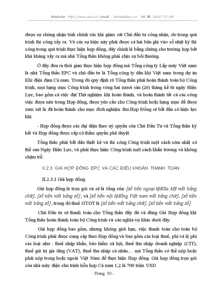 image for page Thực tiễn các điều khoản ký kết và thực hiện hợp đồng tổng thầu epc tại tổng công ty lắp máy việt nam