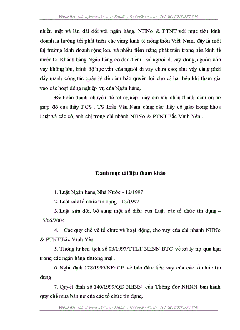 image for page Quy chế pháp lý về quản lý nợ trong hoạt động tín dụng ngân hàng và thực tiễn áp dụng tại NHNo PTNN chi nhánh Bắc Vĩnh Yên
