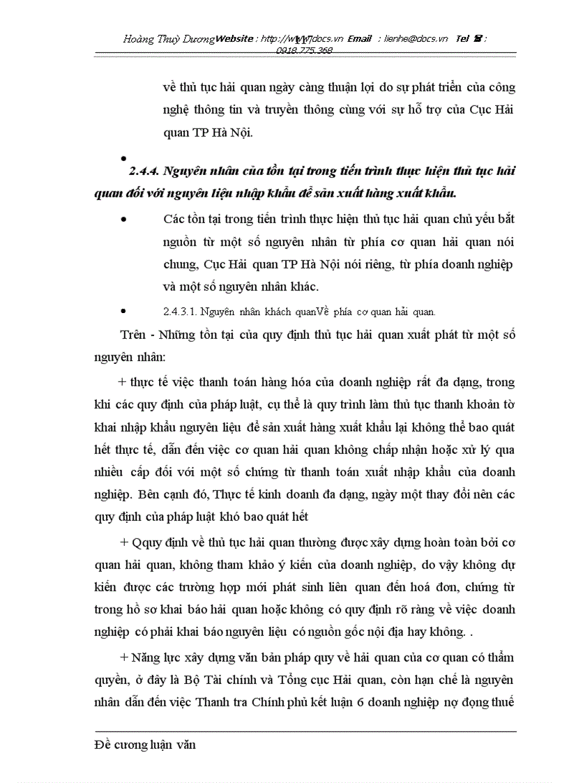image for page Hoàn thiện thủ tục hải quan đối với nguyên liệu nhập khẩu để sản xuất hàng xuất khẩu ở cục hải quan thành phố hà nội nhìn từ góc độ doanh nghiệp