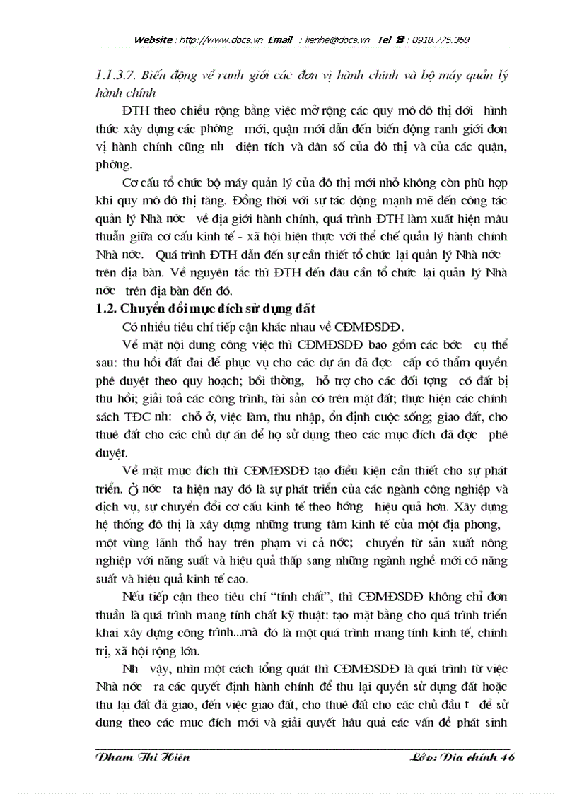 image for page Chuyển đổi mục đích sử dụng đất trong quá trình đô thị hoá ở huyện Đông Anh thành phố Hà Nội