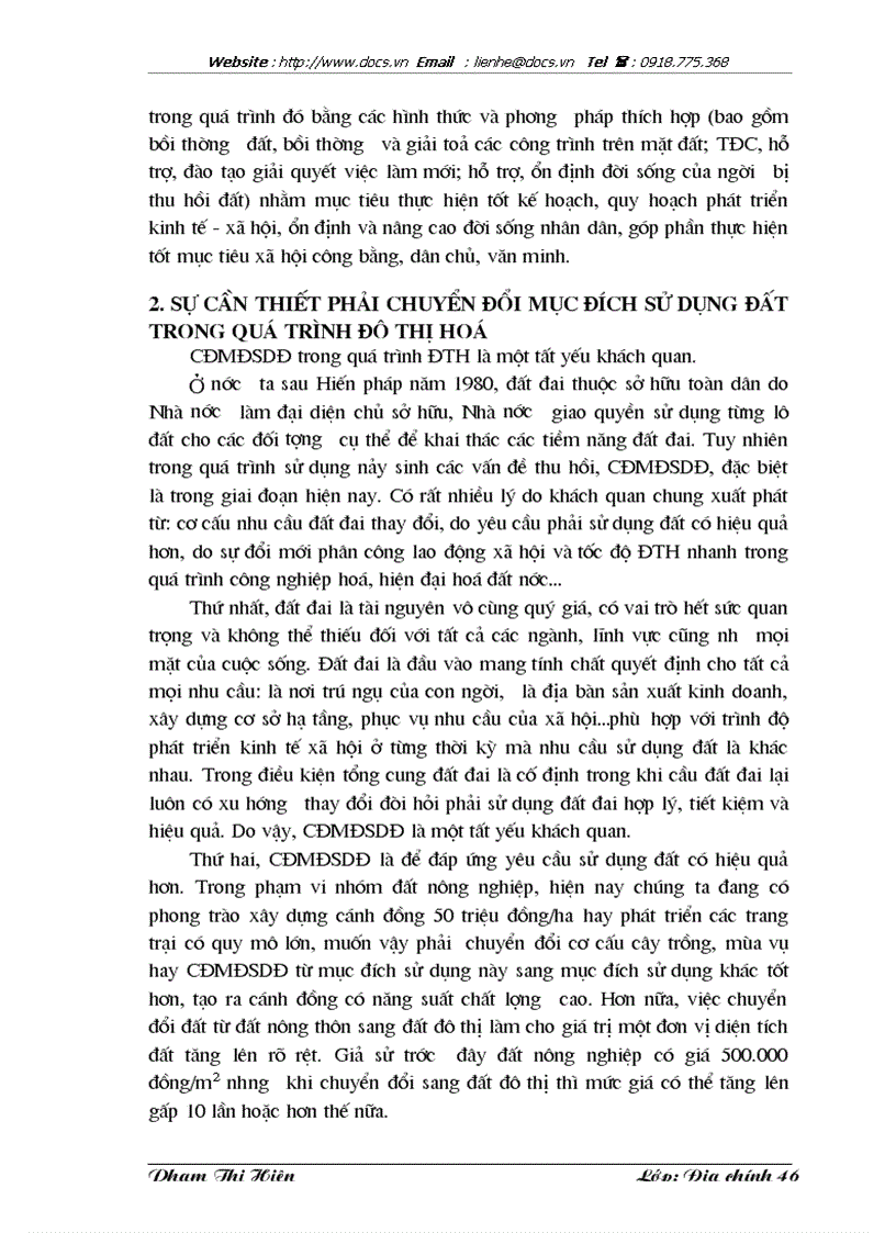 image for page Chuyển đổi mục đích sử dụng đất trong quá trình đô thị hoá ở huyện Đông Anh thành phố Hà Nội