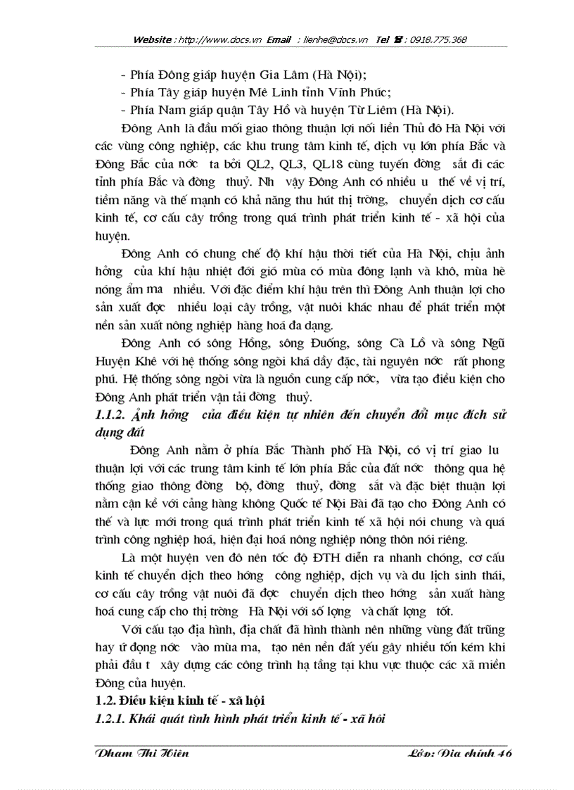 image for page Chuyển đổi mục đích sử dụng đất trong quá trình đô thị hoá ở huyện Đông Anh thành phố Hà Nội