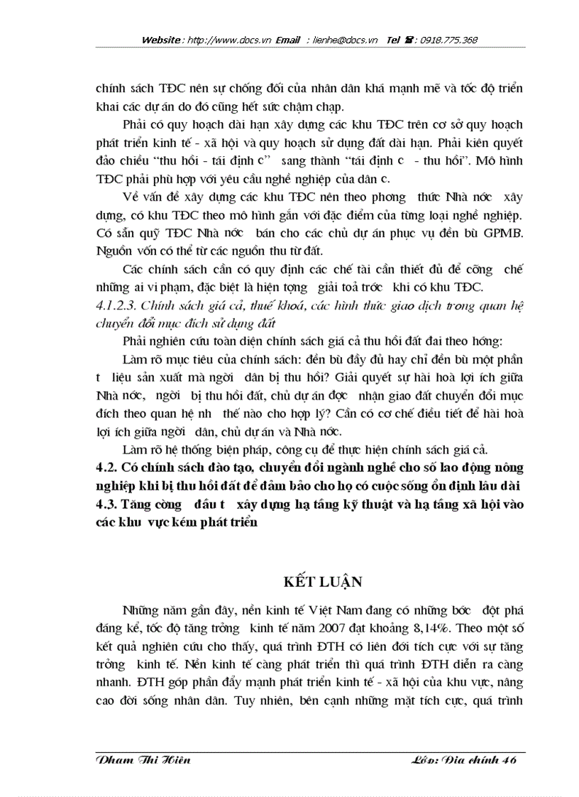 image for page Chuyển đổi mục đích sử dụng đất trong quá trình đô thị hoá ở huyện Đông Anh thành phố Hà Nội