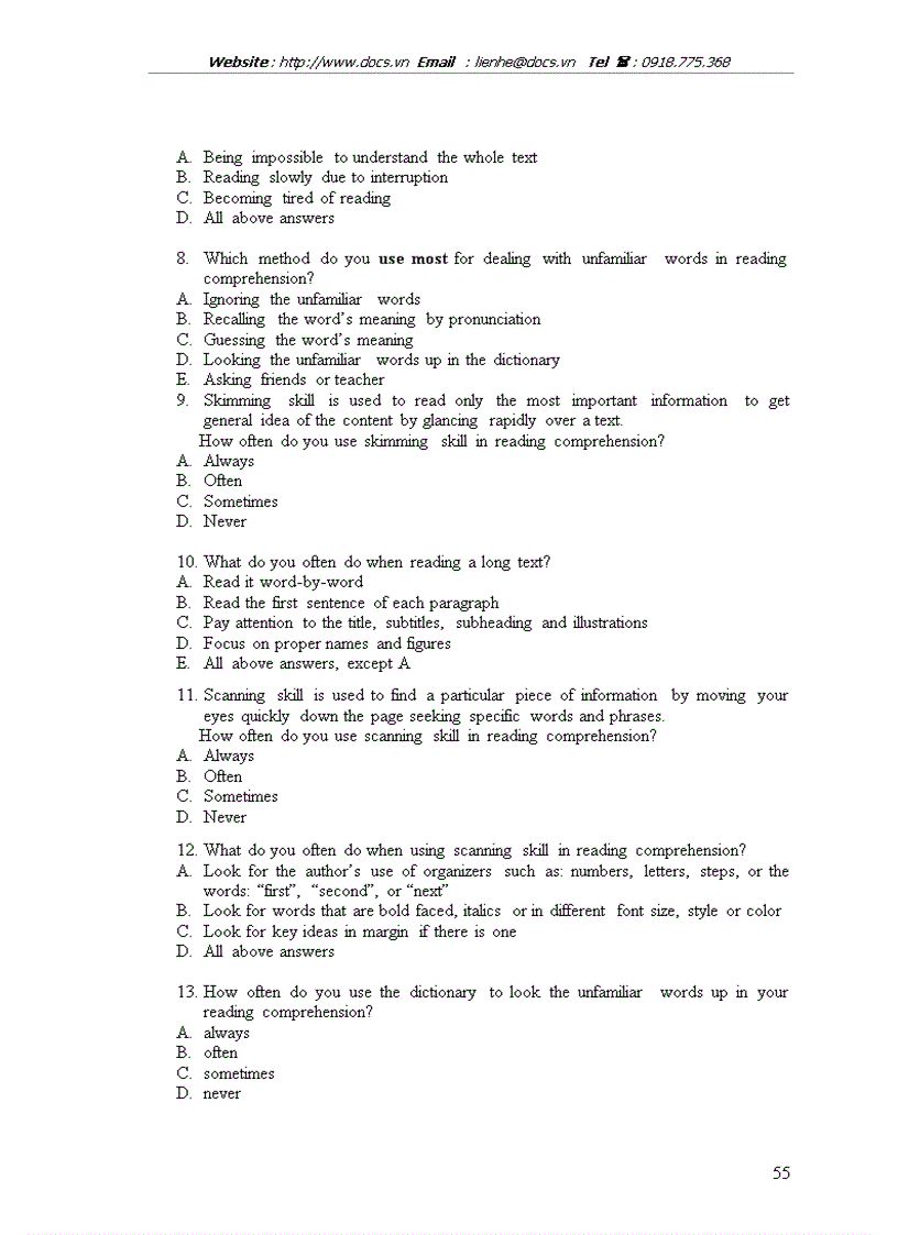 image for page Some strategies for dealing with unfamiliar words in reading comprehension for students of English faculty Hanoi open university