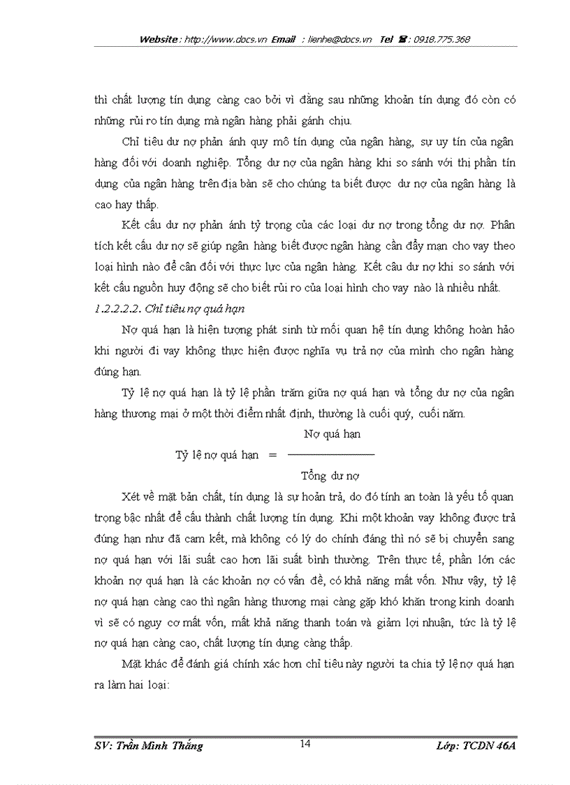 image for page Các vấn đề cơ bản về chất lượng tín dụng của ngân hàng thương mại