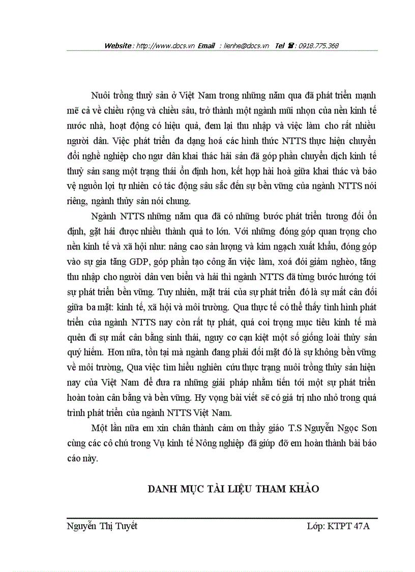 image for page Thực trạng và giải pháp phát triển bền vững ngành nuôi trồng thuỷ sản Việt Nam