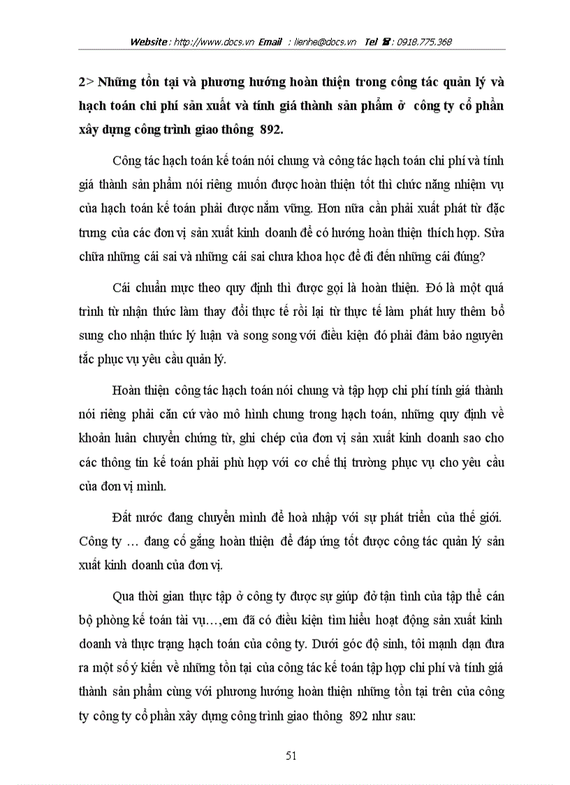 image for page Thực trạng công tác kế toán tập chi phí sản xuất và tính giá thành sản phẩm tại Công ty CP xây dựng công trình giao thông 892 chương 2 3