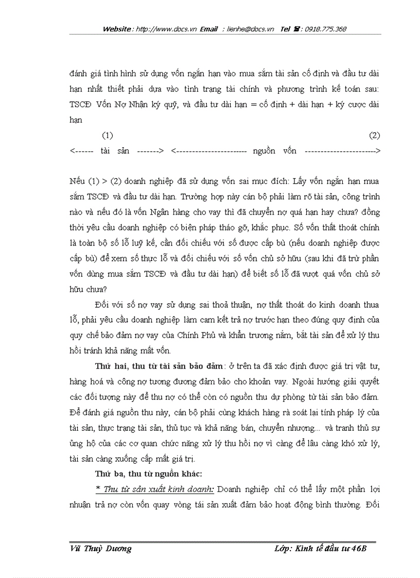 image for page Công tác thẩm định khả năng trả nợ của khách hàng vay vốn trung và dài hạn tại Sở Giao dịch ngânhàng NHTMCP Ngoại Thương VietcomBank