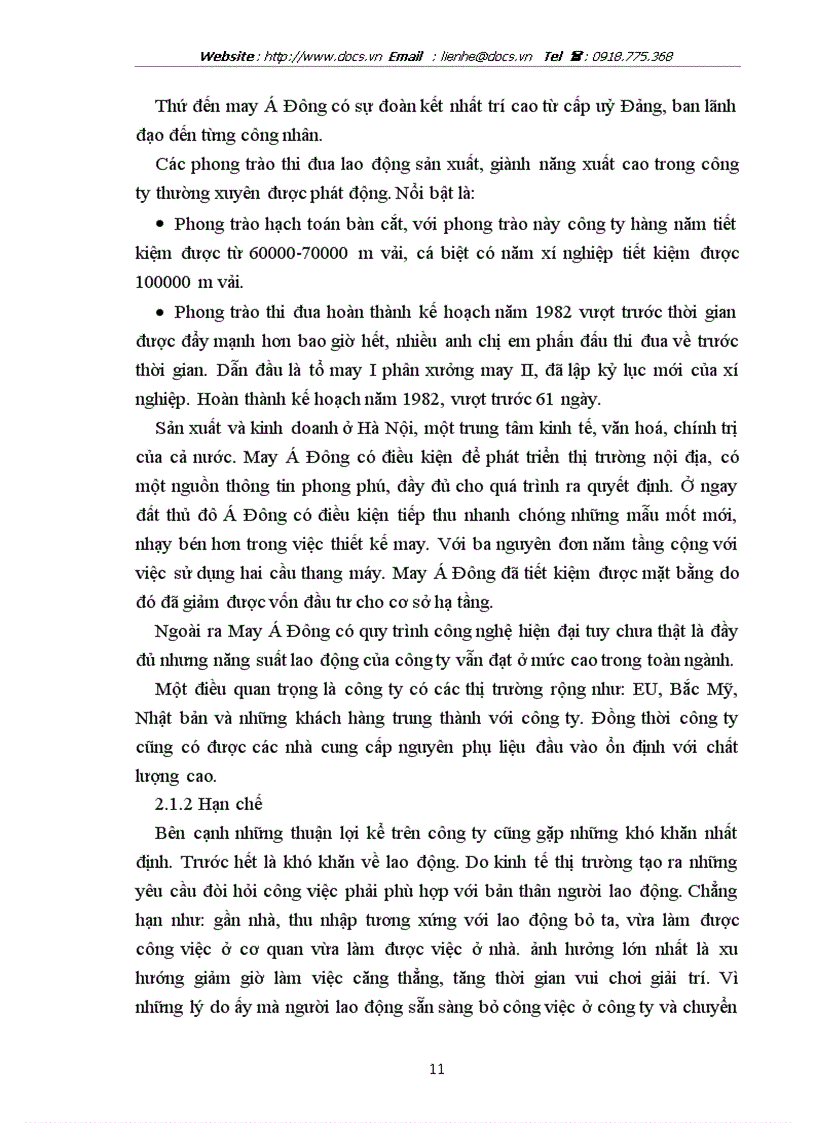 image for page Báo cáo Tại Công ty May Á Đông