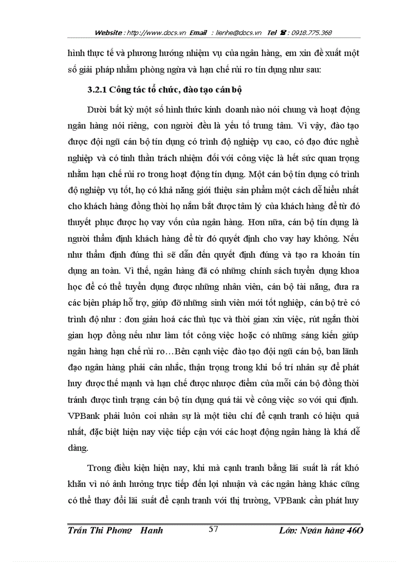 image for page Hạn chế rủi ro tín dụng tại ngân hàng thương mại cổ phần các doanh nghiệp ngoài quốc doanh VPBank