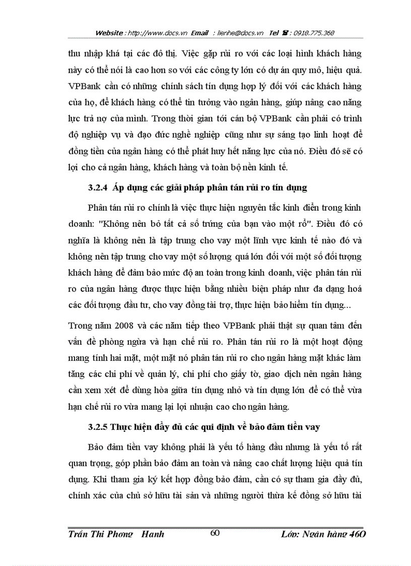 image for page Hạn chế rủi ro tín dụng tại ngân hàng thương mại cổ phần các doanh nghiệp ngoài quốc doanh VPBank