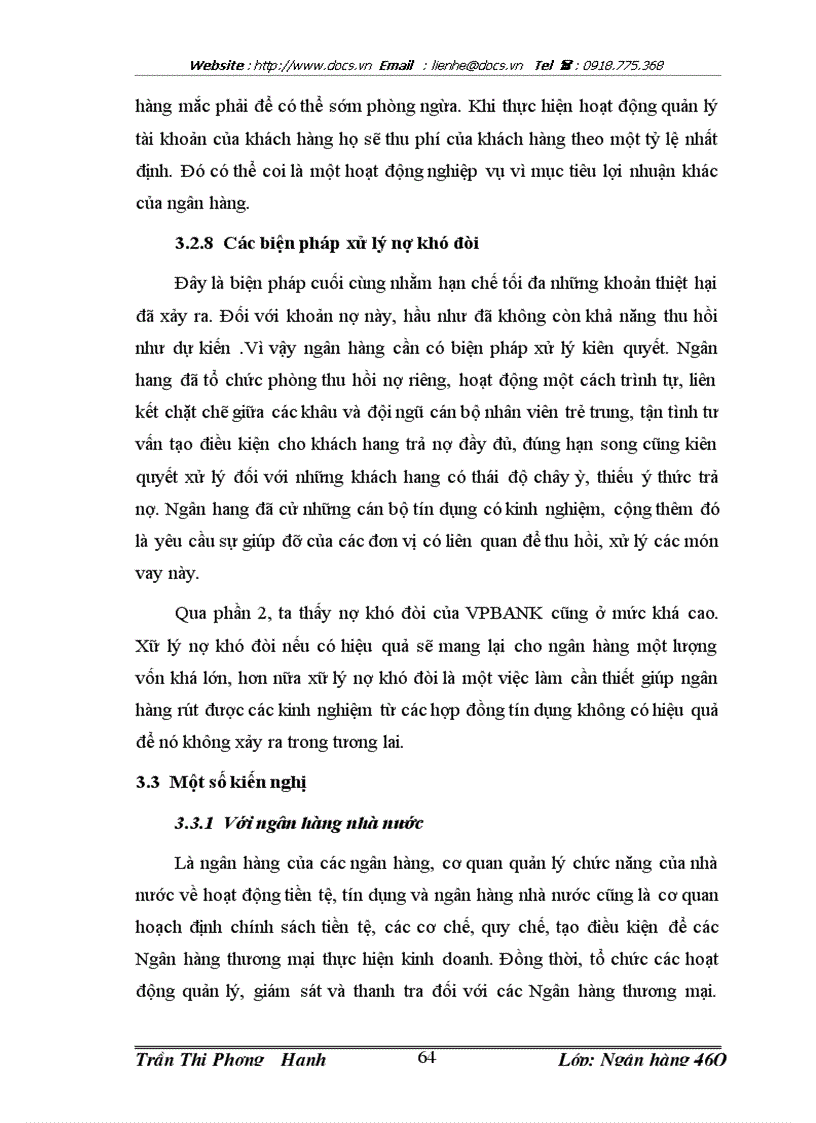 image for page Hạn chế rủi ro tín dụng tại ngân hàng thương mại cổ phần các doanh nghiệp ngoài quốc doanh VPBank