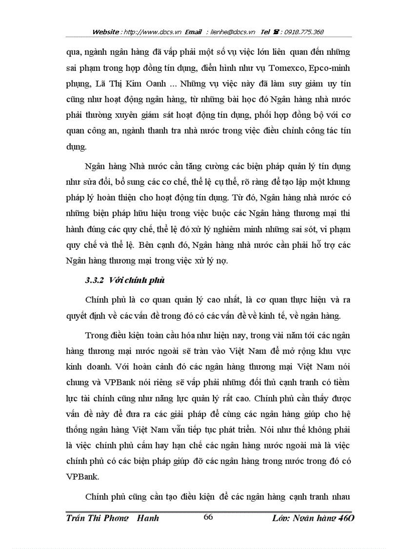 image for page Hạn chế rủi ro tín dụng tại ngân hàng thương mại cổ phần các doanh nghiệp ngoài quốc doanh VPBank