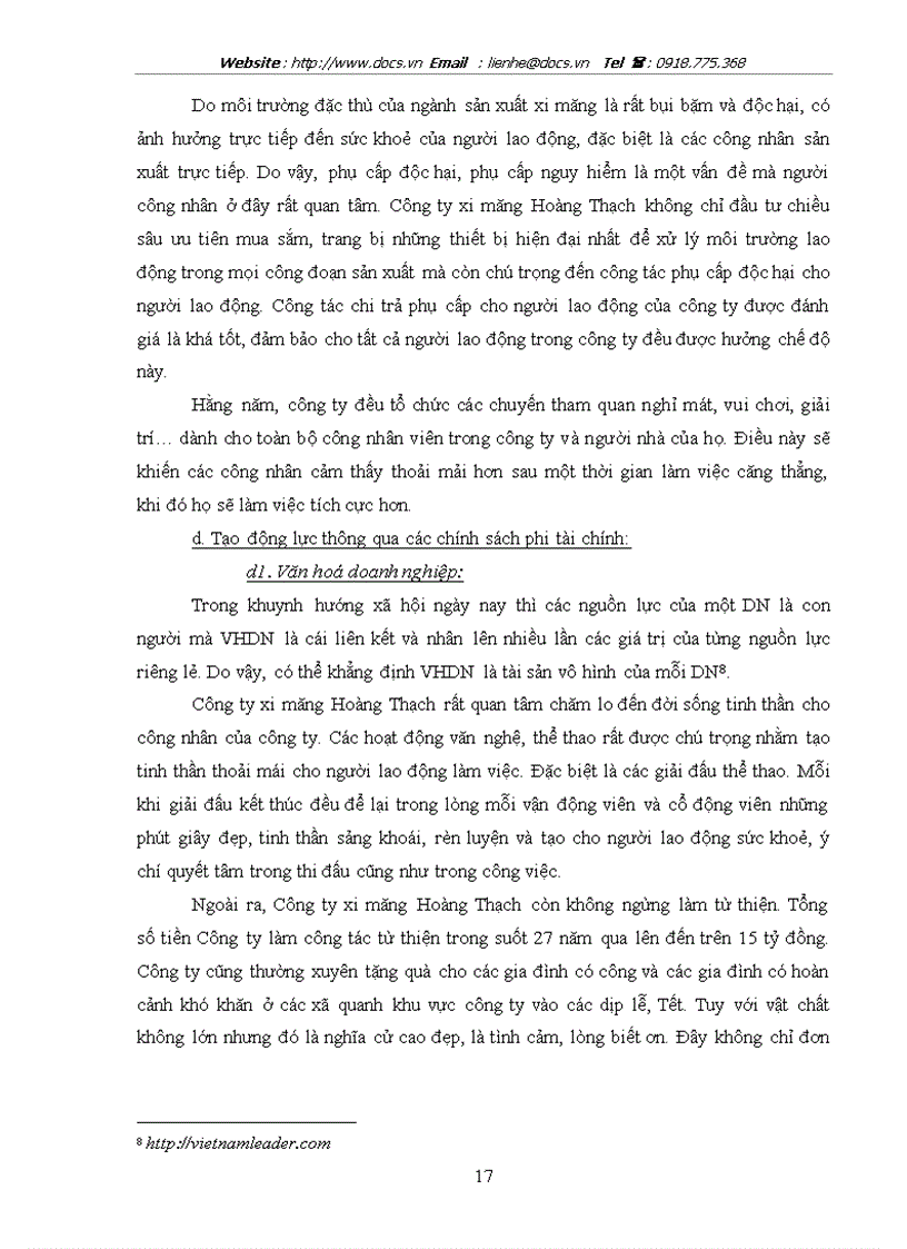 image for page Hoàn thiện công tác tạo động lực tại công ty xi măng Hoàng Thạch
