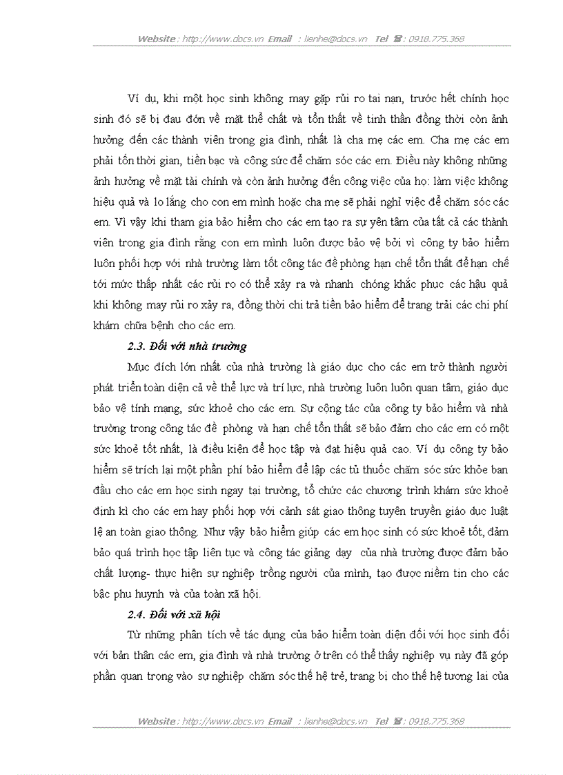 image for page Hoàn thiện nghiệp vụ bảo hiểm toàn diện đối với học sinh tại Tổng công ty cổ phần Bảo Minh