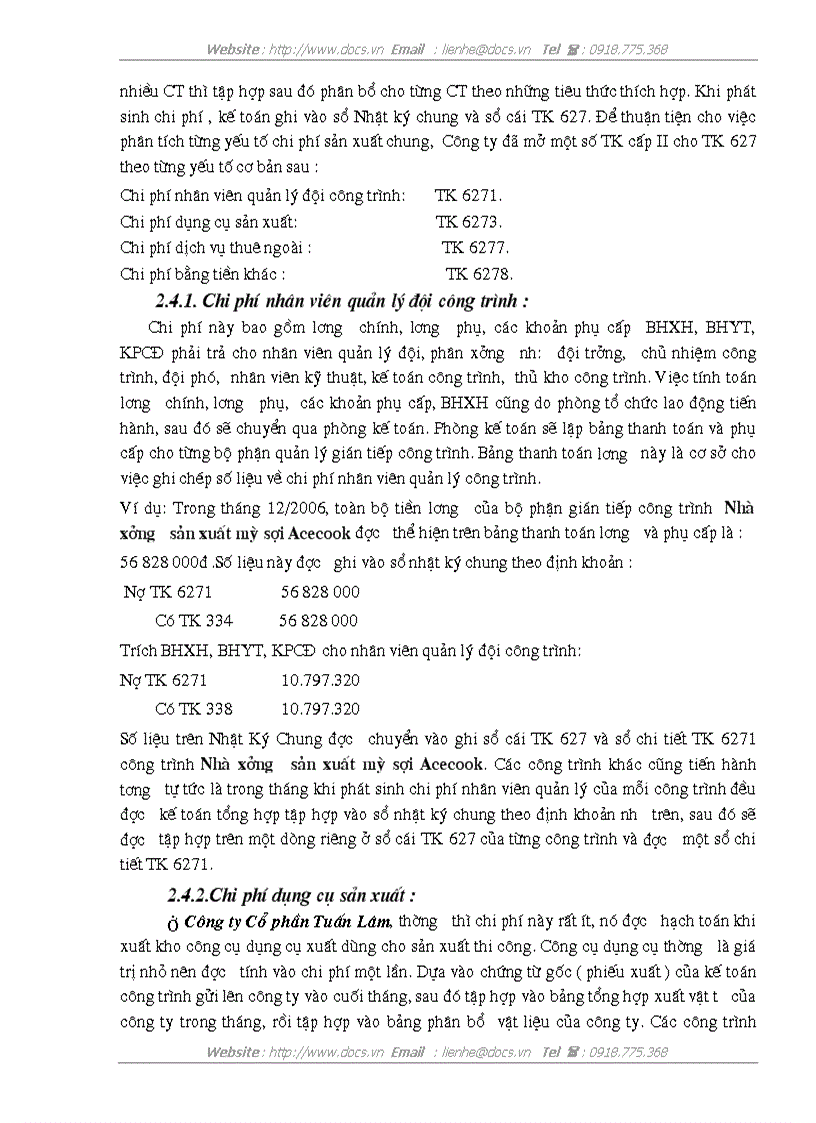 image for page Kế toán chi phí sản xuất và tính giá thành sản phẩm xây lắp trong công ty cp tuấn lâm