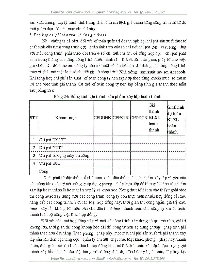image for page Kế toán chi phí sản xuất và tính giá thành sản phẩm xây lắp trong công ty cp tuấn lâm