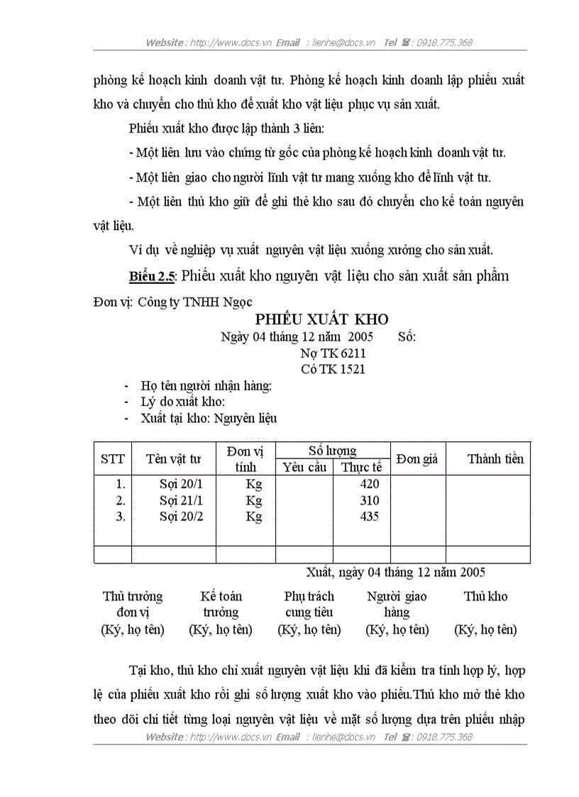 image for page Hoàn thiện công tác hạch toán Nguyên vật liệu tại Công ty TNHH Ngọc