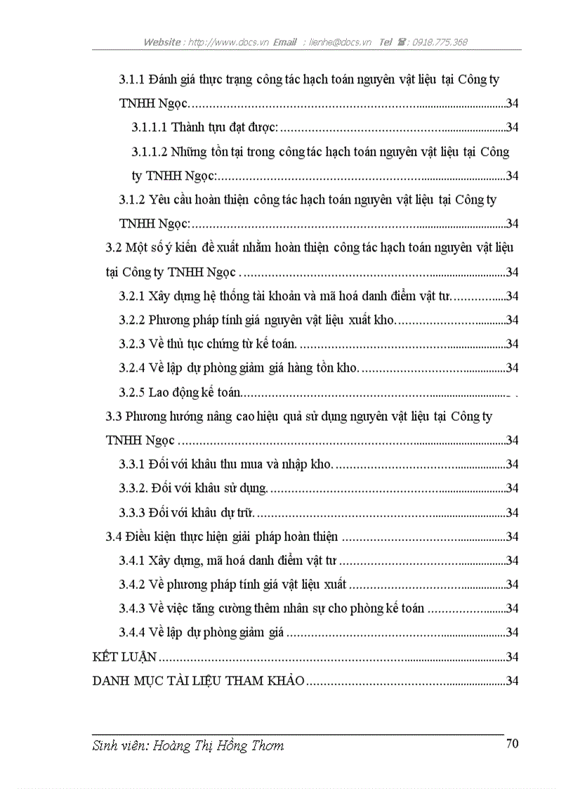 image for page Hoàn thiện công tác hạch toán Nguyên vật liệu tại Công ty TNHH Ngọc