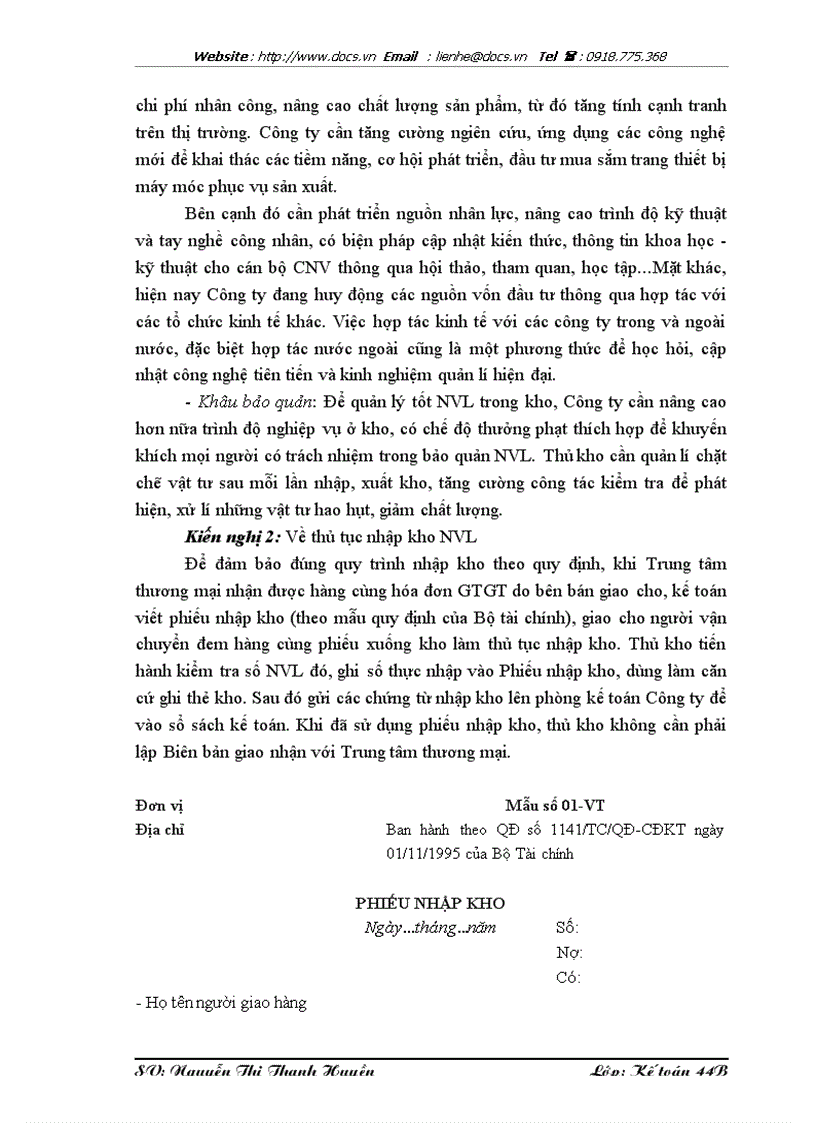 image for page Hoàn thiện kế toán nguyên vật liệu tại Công ty cổ phần đầu tư và xây dựng bưu điện