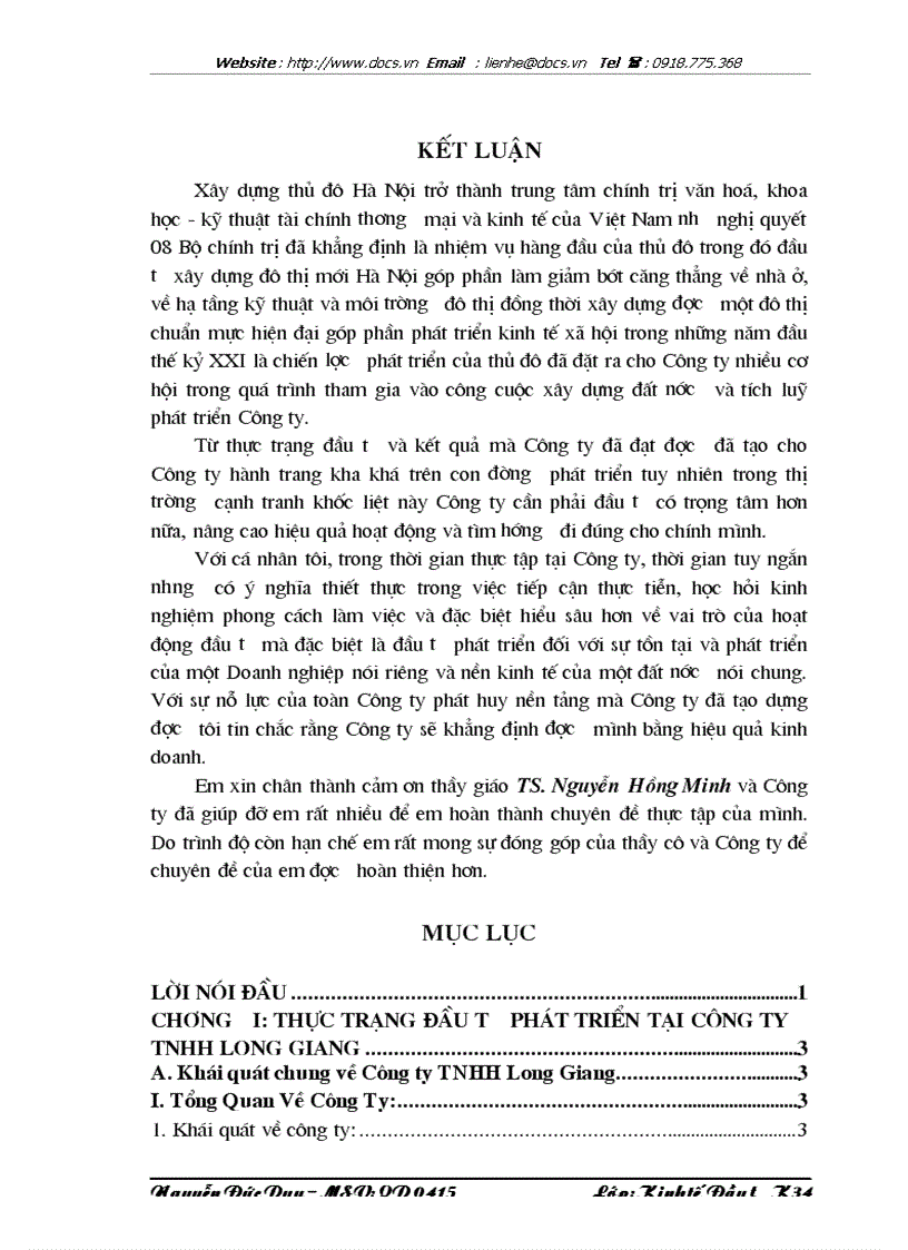 image for page Đầu tư phát triển tại Công ty TNHH Long Giang thực trạng và giải pháp