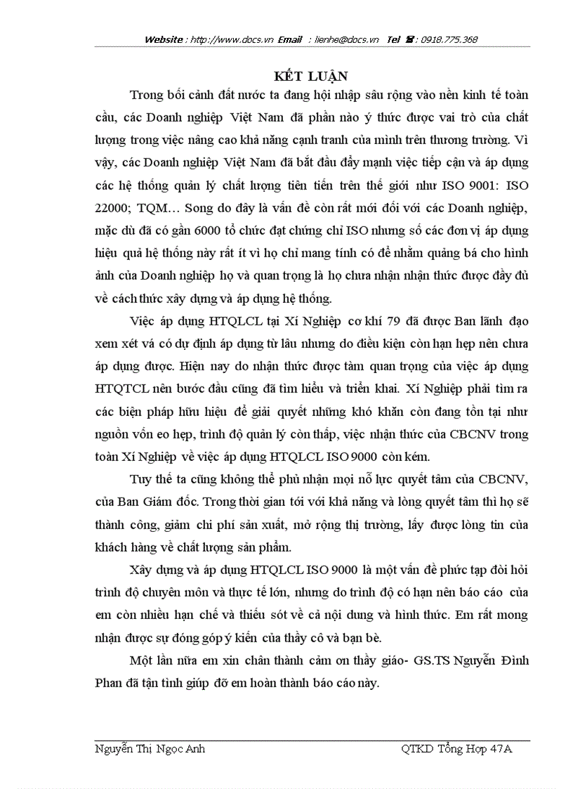image for page Xây dựng và thực hiện hệ thống quản lý chất lượng ISO 9000 2000 tại Xí Nghiệp cơ khí 79