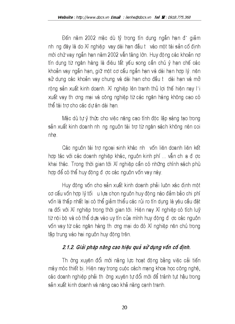 image for page Nâng cao hiệu quả sử dụng vốn sản xuất kinh doanh của Xí nghiệp Công trình 528