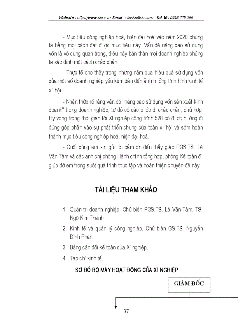 image for page Nâng cao hiệu quả sử dụng vốn sản xuất kinh doanh của Xí nghiệp Công trình 528