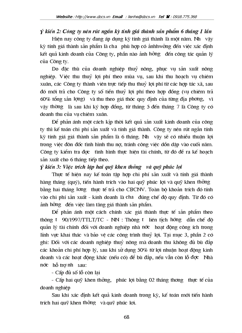 image for page Hoàn thiện kế toán chi phí sản xuất và tính giá thành sản phẩm tại công ty khai thác công trình thuỷ lợi Sông Nhuệ Hà Tây