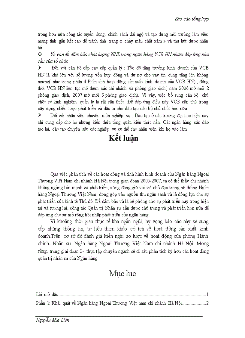 image for page Các mặt cơ cấu tổ chức các nguồn lực của ngân hàng Ngoại Thương Việt Nam chi nhánh Hà Nội