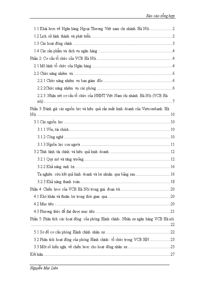 image for page Các mặt cơ cấu tổ chức các nguồn lực của ngân hàng Ngoại Thương Việt Nam chi nhánh Hà Nội