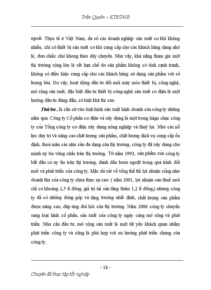 image for page Hoạt động đầu tư phát triển tại Công ty cổ phần cơ điện và xây dựng Thực trạng và giải pháp