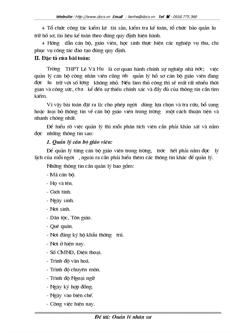 image for page Quản lý nhân sự ở trường THPT Lê Văn Hưu