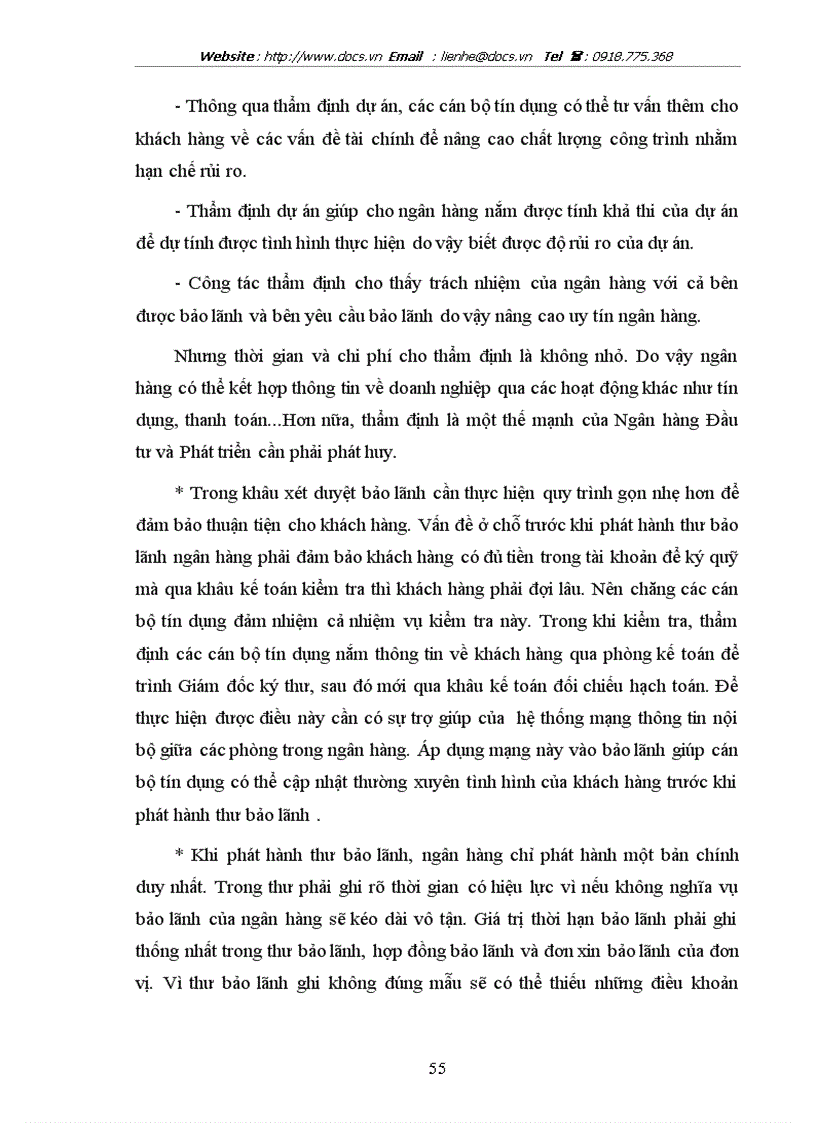 image for page Giải pháp nâng cao chất lượng bảo lãnh tại chi nhánh ngânhàng NHĐT PT BIDV HN