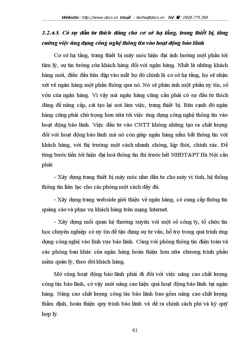 image for page Giải pháp nâng cao chất lượng bảo lãnh tại chi nhánh ngânhàng NHĐT PT BIDV HN