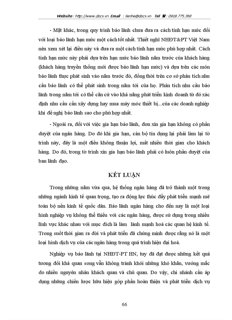 image for page Giải pháp nâng cao chất lượng bảo lãnh tại chi nhánh ngânhàng NHĐT PT BIDV HN