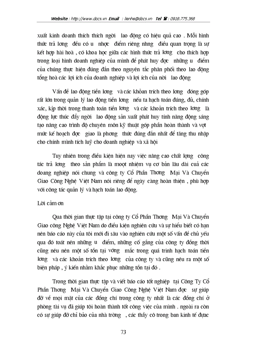 image for page Thực trạng công tác tổ chức kế toán tiền lương và các khoản trích theo lương tại Công ty thương mại và chuyển giao công nghệ VN