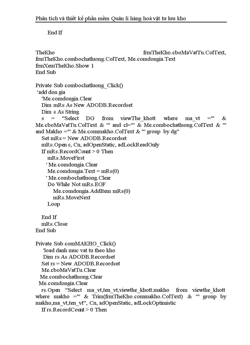 image for page Phân tích và thiết kế phần mềm Quản lí hàng hoá vật tư lưu kho