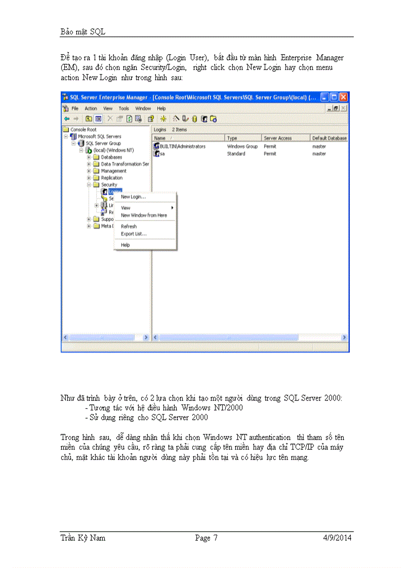 image for page Bảo mật SQL