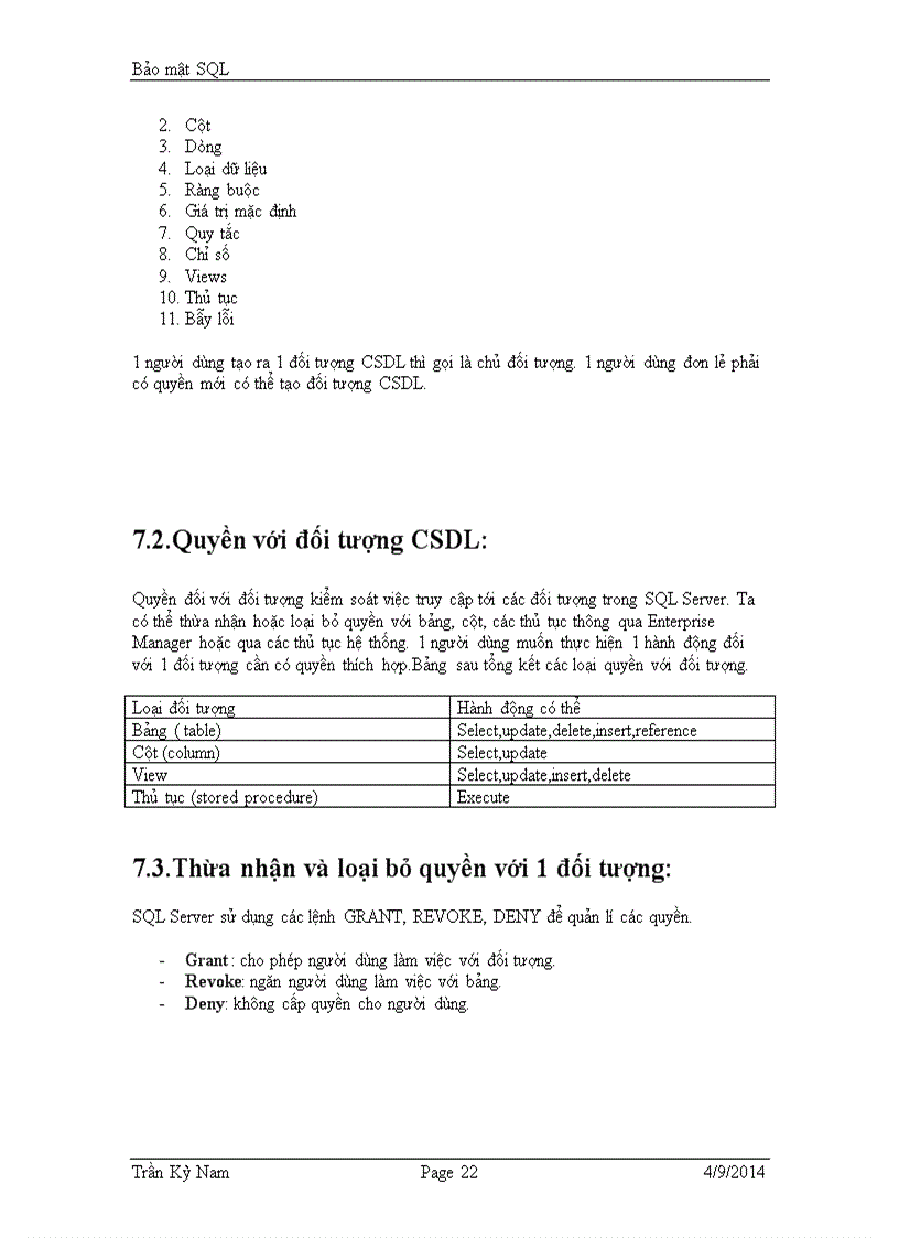 image for page Bảo mật SQL