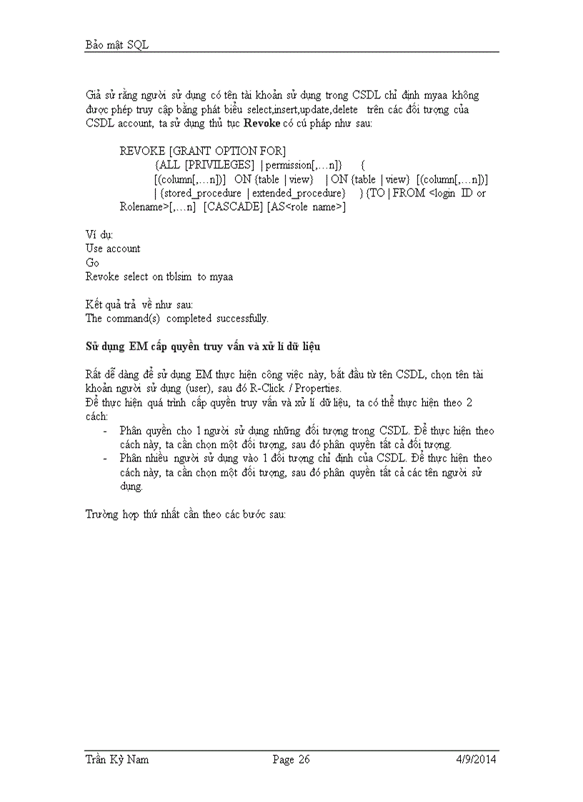 image for page Bảo mật SQL