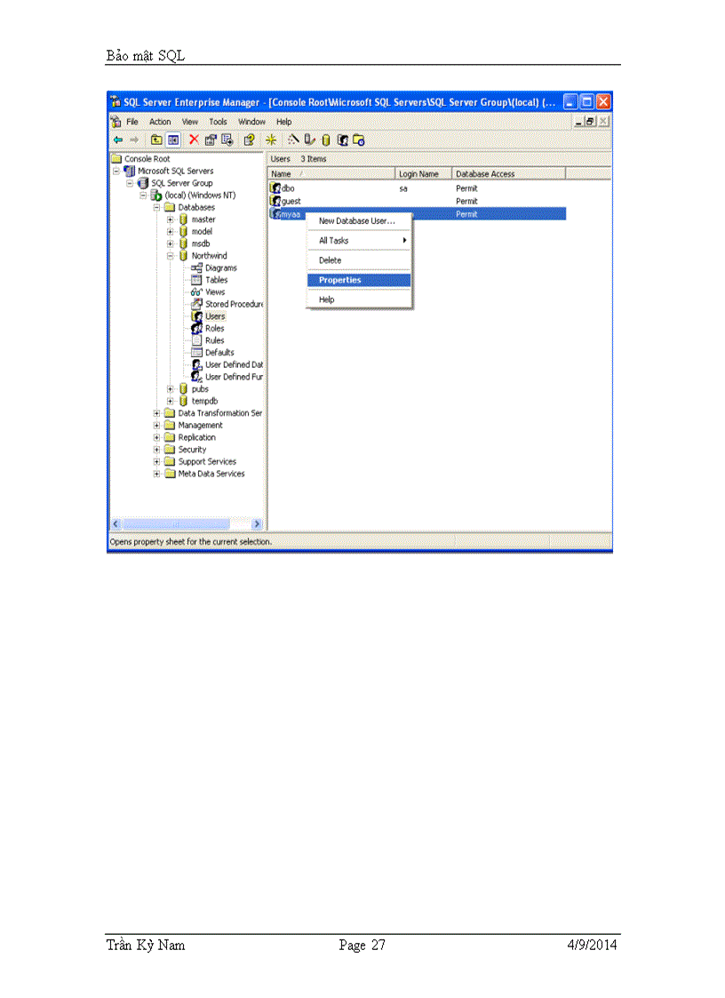 image for page Bảo mật SQL