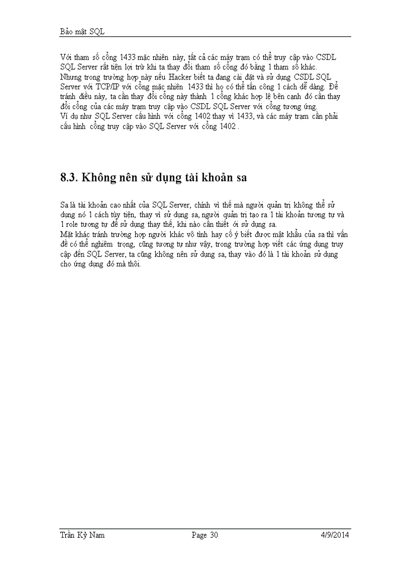 image for page Bảo mật SQL