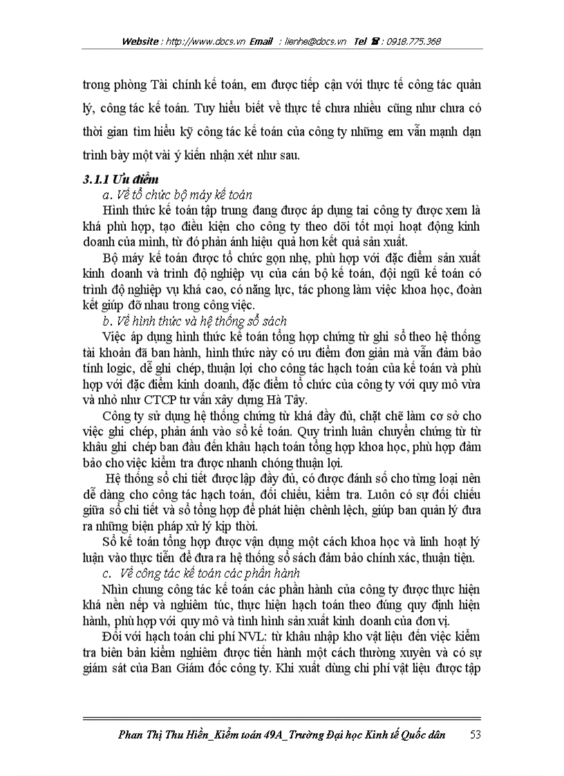 image for page Đặc điểm tổ chức kế toán và đánh giá thực trạng tổ chức kế toán tại Công ty cổ phần tư vấn xây dựng Hà Tây
