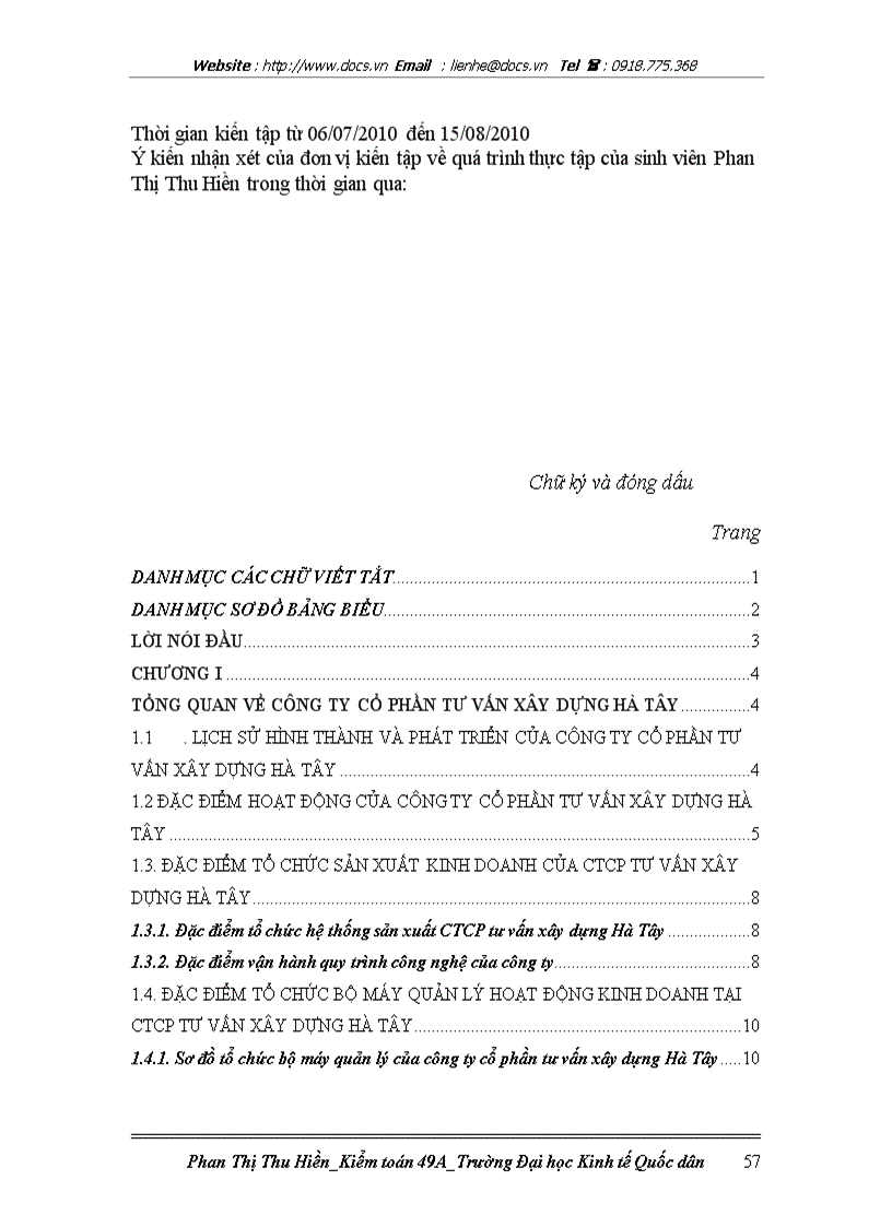 image for page Đặc điểm tổ chức kế toán và đánh giá thực trạng tổ chức kế toán tại Công ty cổ phần tư vấn xây dựng Hà Tây