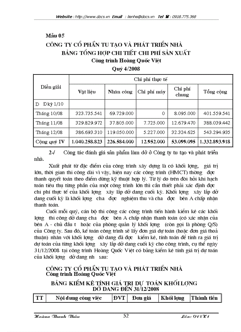 image for page Hoàn thiện kế toán chi phí sản xuất và tính giá thành sản phẩm xây lắp tại Công ty Cổ phần Tu tạo và Phát triển nhà