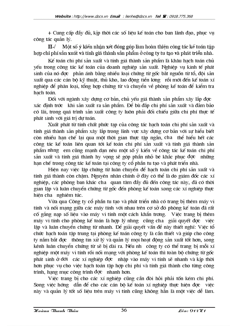 image for page Hoàn thiện kế toán chi phí sản xuất và tính giá thành sản phẩm xây lắp tại Công ty Cổ phần Tu tạo và Phát triển nhà