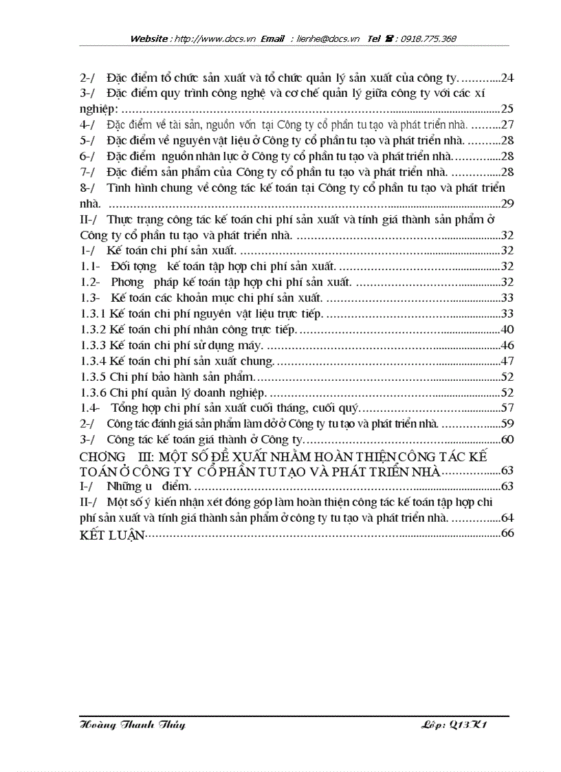 image for page Hoàn thiện kế toán chi phí sản xuất và tính giá thành sản phẩm xây lắp tại Công ty Cổ phần Tu tạo và Phát triển nhà