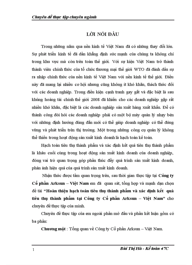 image for page Hoàn thiện hạch toán tiêu thụ thành phẩm và xác định kết quả tiêu thụ thành phẩm tại Công ty Cổ phần Arksun Việt Nam